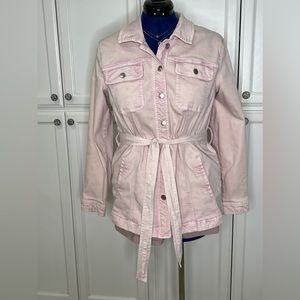 Maurices Pink Belted Denim Trench Jacket. LIKE NEW. worn once. Size XL